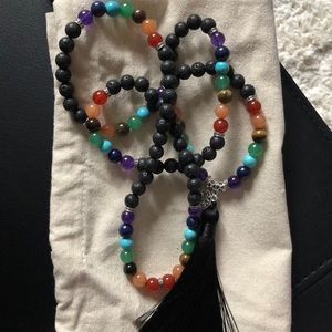 Lava Stone 108 Tree of Life Mala Necklace